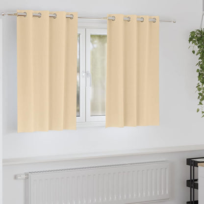 Cortinas opacas com cortinas Creme Poliéster