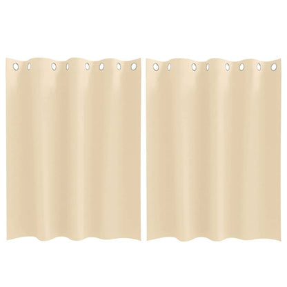 Cortinas opacas com cortinas Creme Poliéster