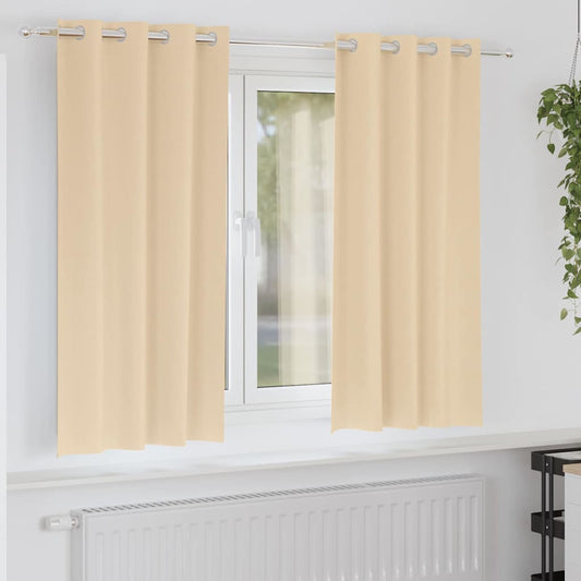 Cortinas opacas com cortinas Creme Poliéster