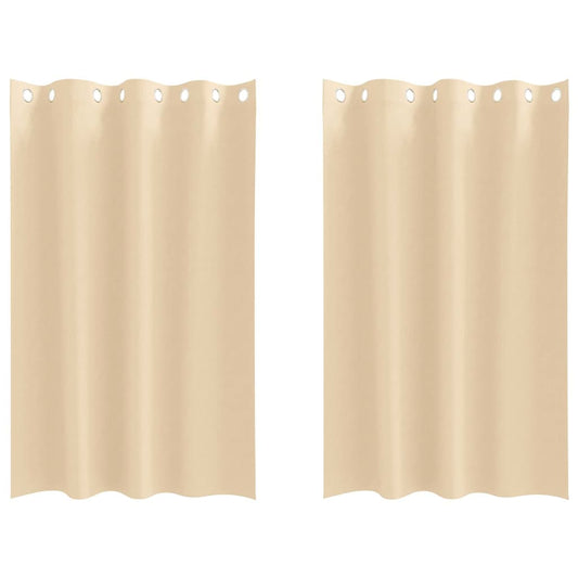 Cortinas opacas com cortinas Creme Poliéster