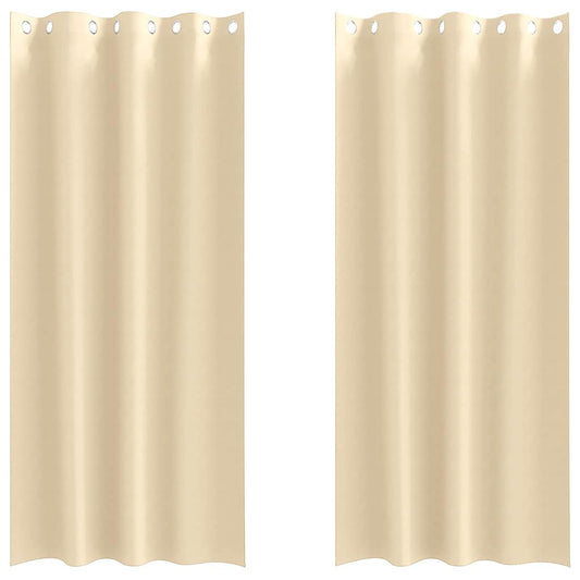 Cortinas opacas com cortinas Creme Poliéster