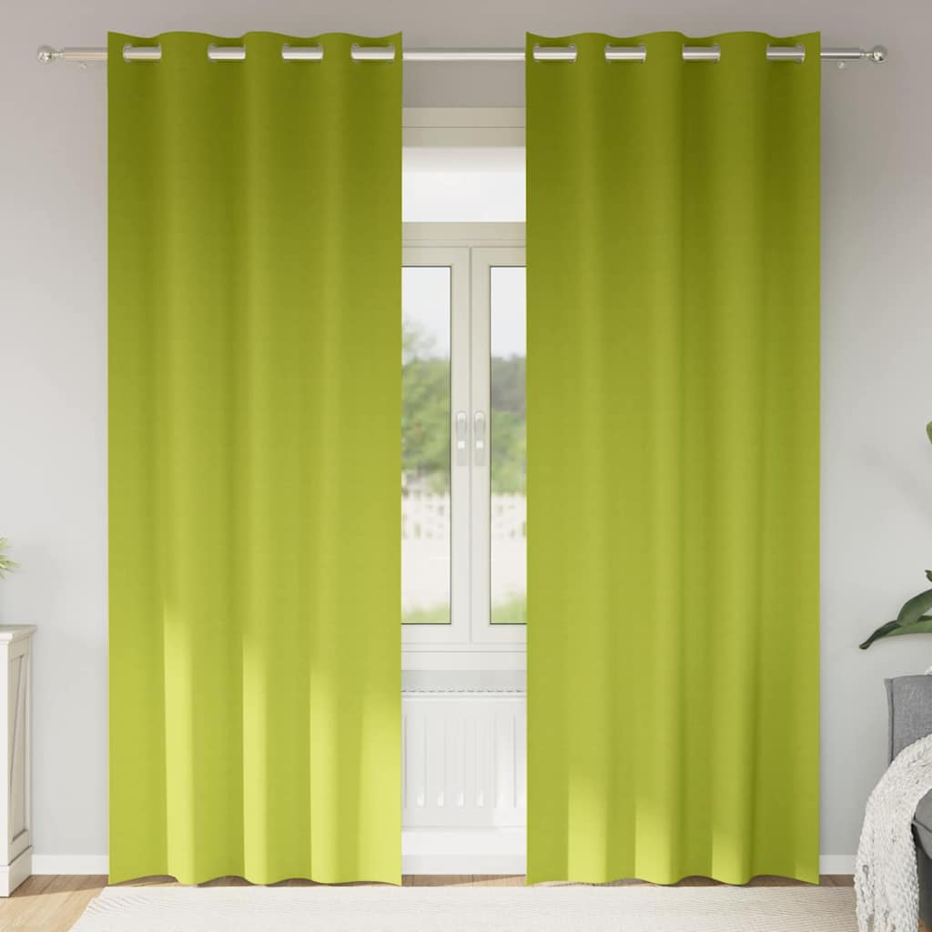 Cortinas opacas com cortinas Verde Poliéster
