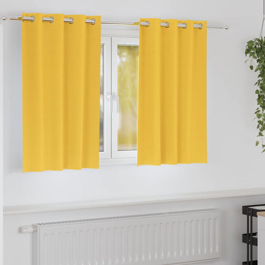 Cortinas opacas com cortinas Amarelo Mostarda Poliéster