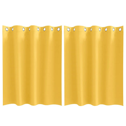 Cortinas opacas com cortinas Amarelo Mostarda Poliéster