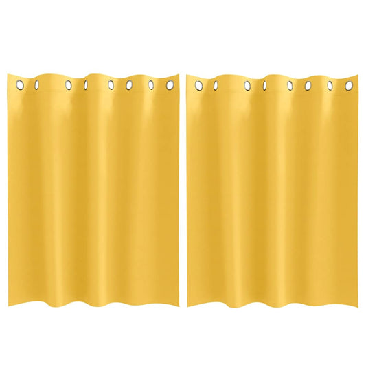 Cortinas opacas com cortinas Amarelo Mostarda Poliéster