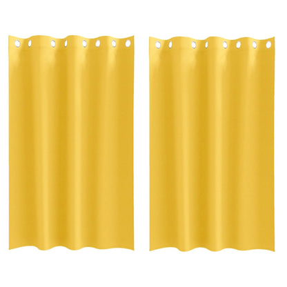 Cortinas opacas com cortinas Amarelo Mostarda Poliéster