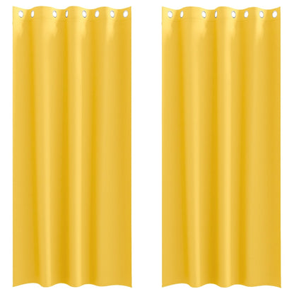 Cortinas opacas com cortinas Amarelo Mostarda Poliéster