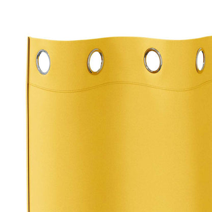 Cortinas opacas com cortinas Amarelo Mostarda Poliéster