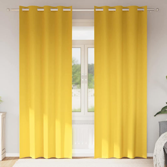 Cortinas opacas com cortinas Amarelo Mostarda Poliéster