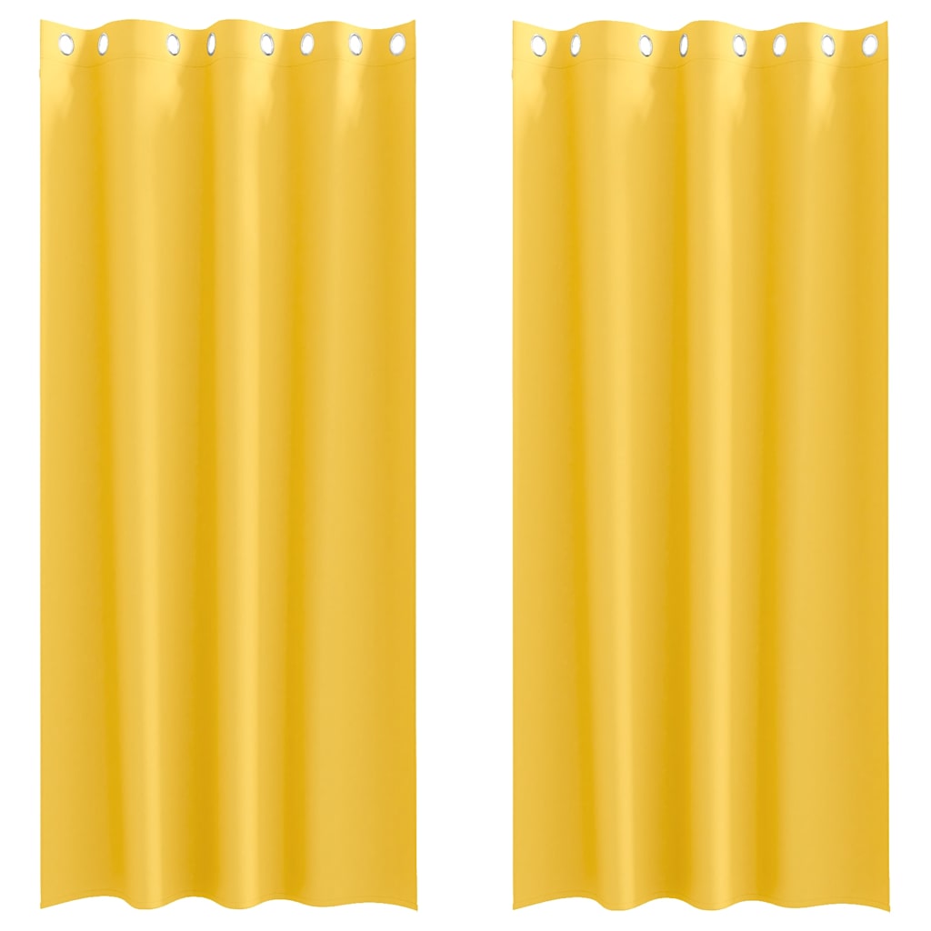 Cortinas opacas com cortinas Amarelo Mostarda Poliéster