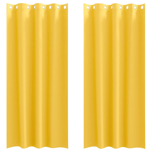 Cortinas opacas com cortinas Amarelo Mostarda Poliéster
