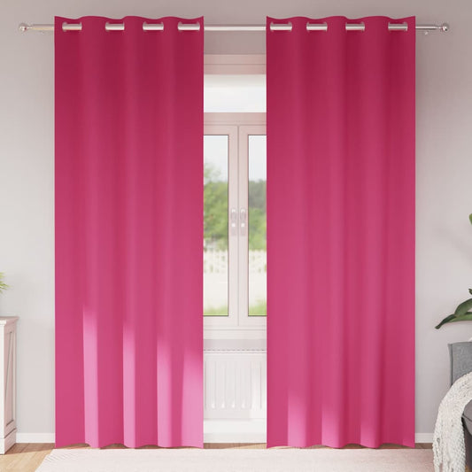 Cortinas opacas com cortinas Bright Pink Poliéster
