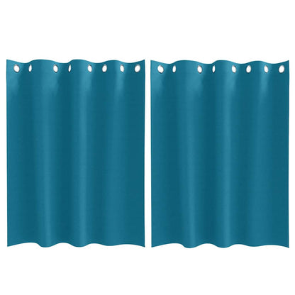 Cortinas opacas com cortinas Turquesa Poliéster