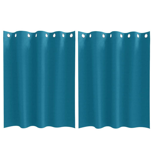 Cortinas opacas com cortinas Turquesa Poliéster
