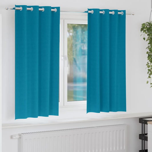 Cortinas opacas com cortinas Turquesa Poliéster