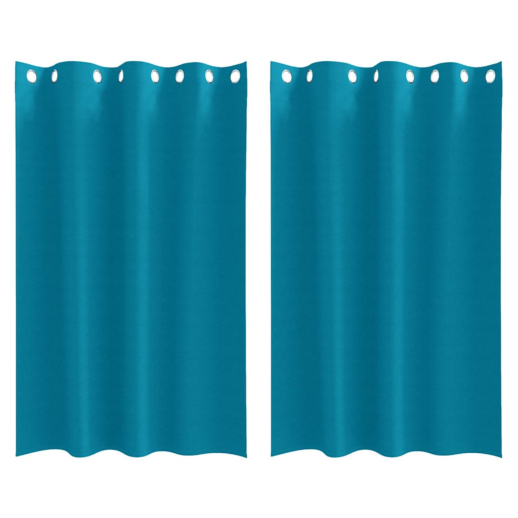 Cortinas opacas com cortinas Turquesa Poliéster