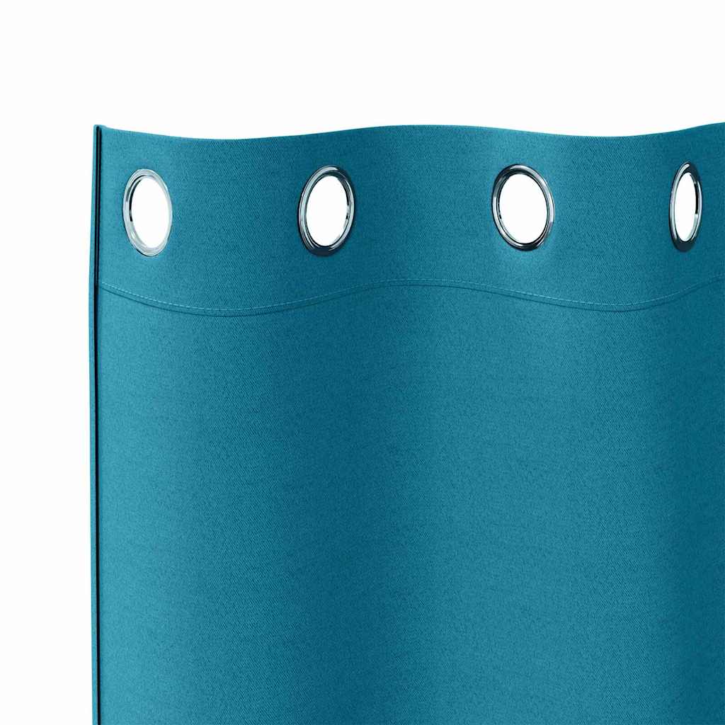 Cortinas opacas com cortinas Turquesa Poliéster
