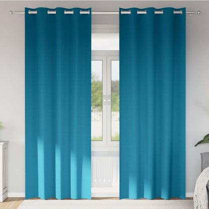 Cortinas opacas com cortinas Turquesa Poliéster