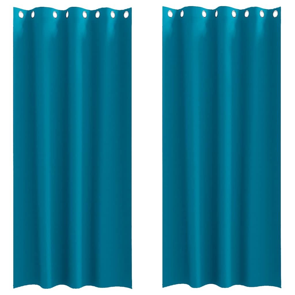 Cortinas opacas com cortinas Turquesa Poliéster