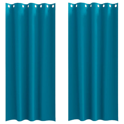 Cortinas opacas com cortinas Turquesa Poliéster