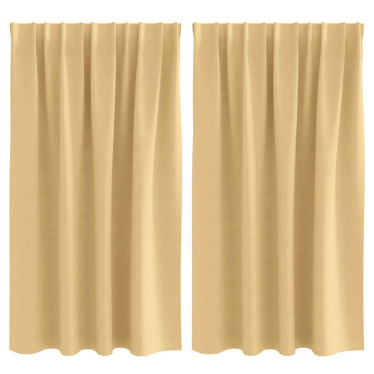 Cortinas opacas com cortinas Bege Poliéster
