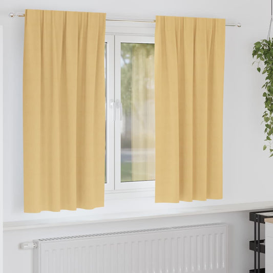 Cortinas opacas com cortinas Bege Poliéster