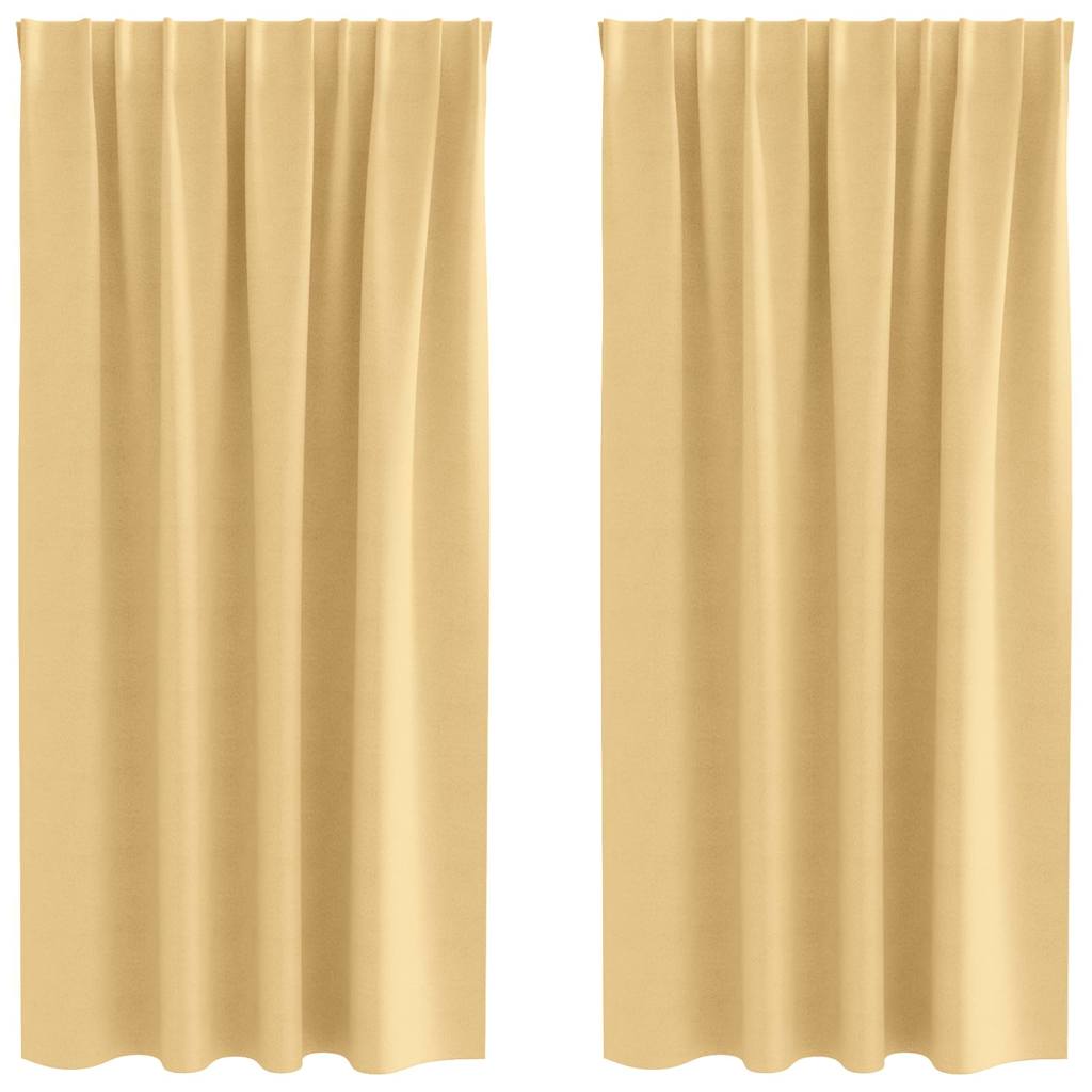 Cortinas opacas com cortinas Bege Poliéster