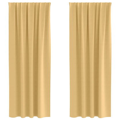 Cortinas opacas com cortinas Bege Poliéster