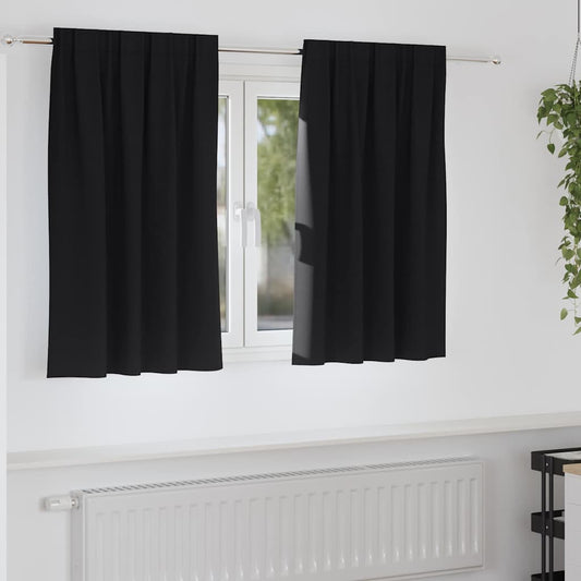 Cortinas opacas com cortinas Preto Poliéster