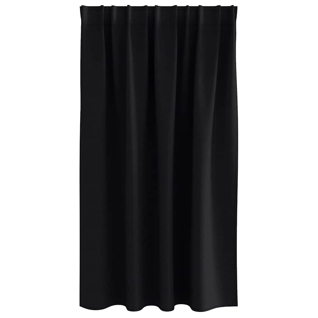 Cortinas opacas com cortinas Preto Poliéster