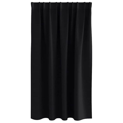 Cortinas opacas com cortinas Preto Poliéster