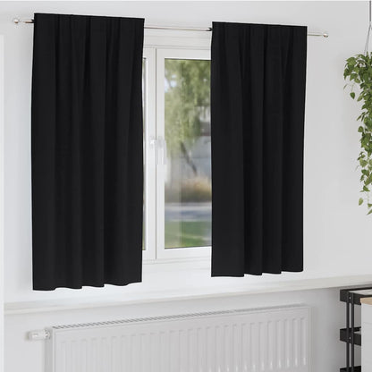 Cortinas opacas com cortinas Preto Poliéster