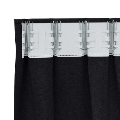 Cortinas opacas com cortinas Preto Poliéster