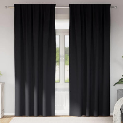 Cortinas opacas com cortinas Preto Poliéster