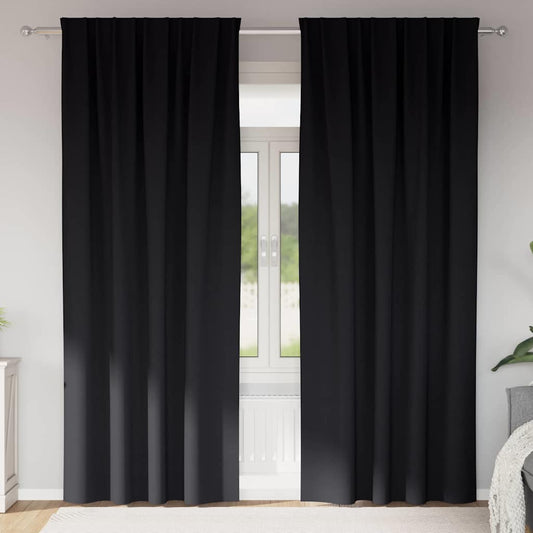 Cortinas opacas com cortinas Preto Poliéster