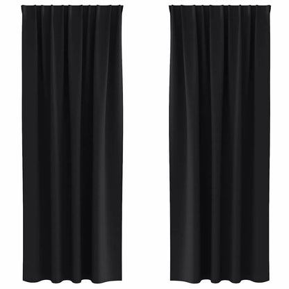 Cortinas opacas com cortinas Preto Poliéster
