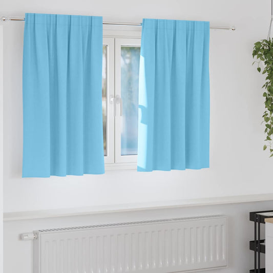 Cortinas opacas com cortinas Azul Claro Poliéster