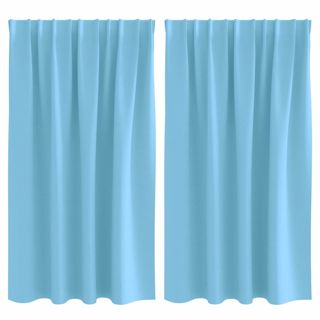 Cortinas opacas com cortinas Azul Claro Poliéster