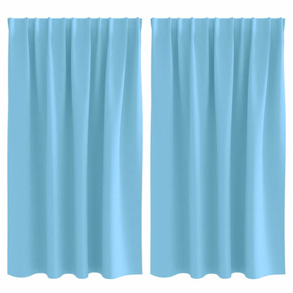 Cortinas opacas com cortinas Azul Claro Poliéster