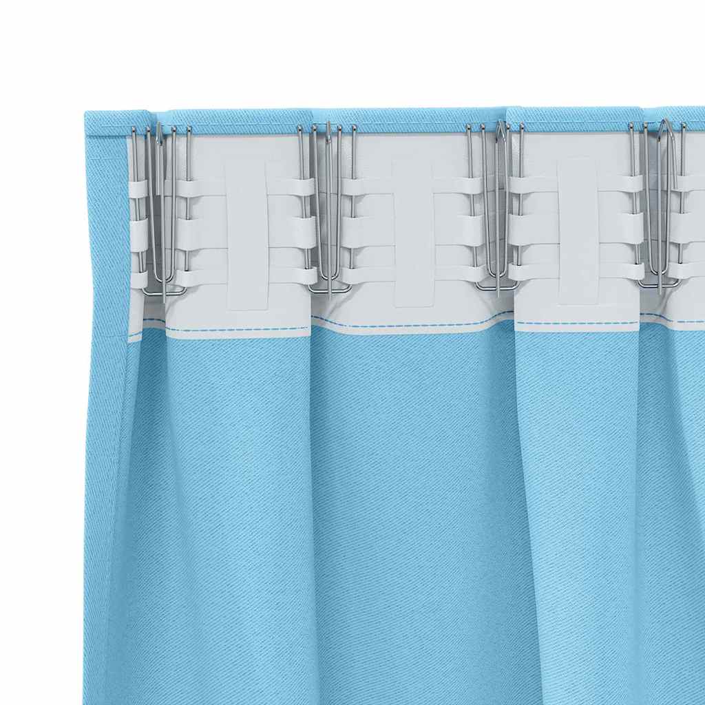Cortinas opacas com cortinas Azul Claro Poliéster