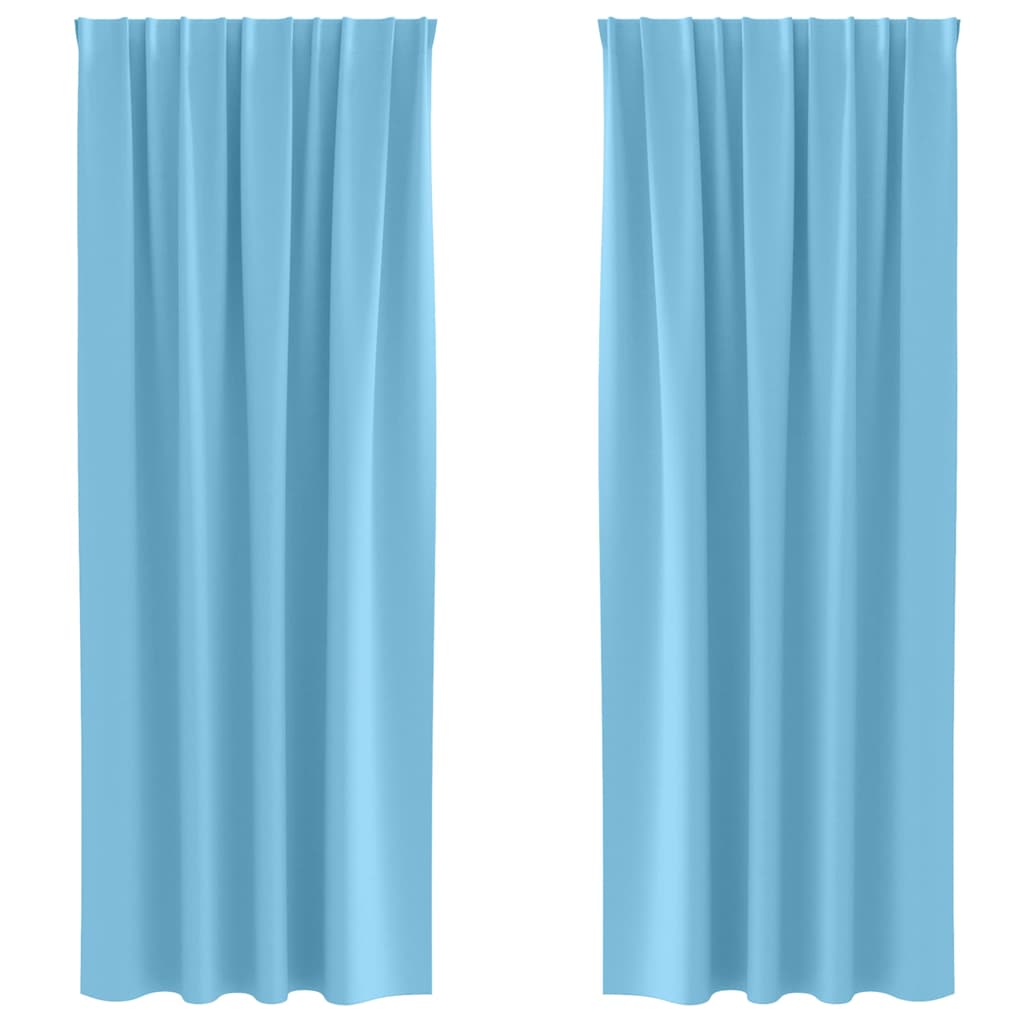 Cortinas opacas com cortinas Azul Claro Poliéster