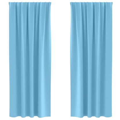 Cortinas opacas com cortinas Azul Claro Poliéster