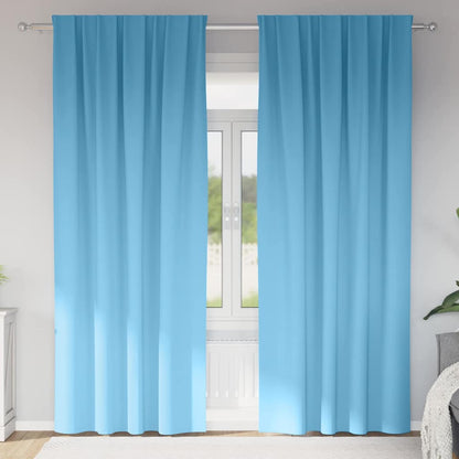 Cortinas opacas com cortinas Azul Claro Poliéster