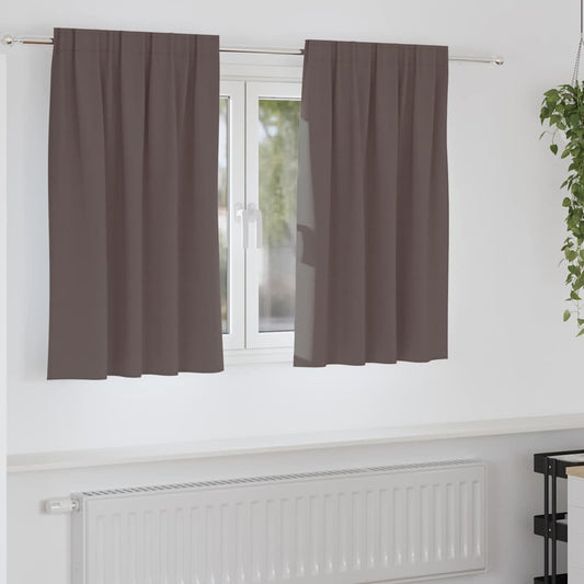 Cortinas opacas com cortinas Marrom Escuro Poliéster