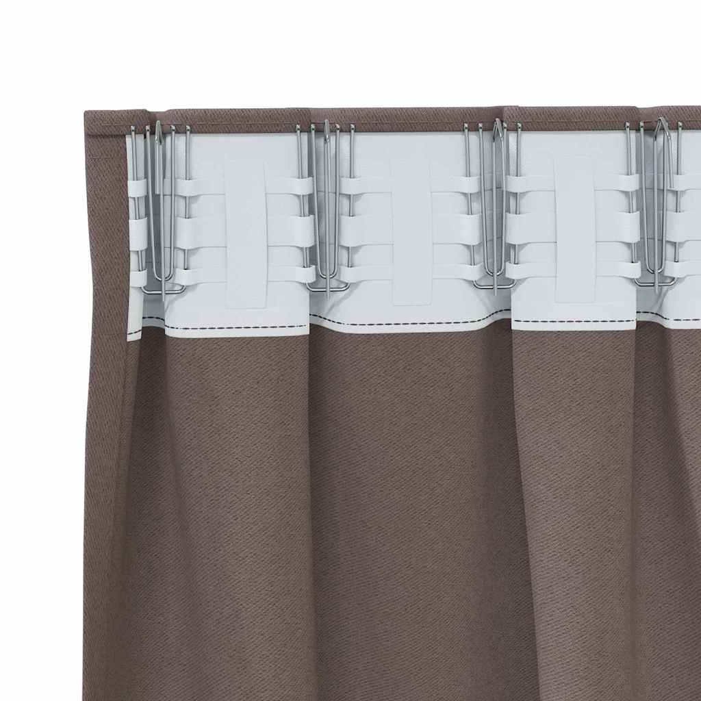 Cortinas opacas com cortinas Marrom Escuro Poliéster
