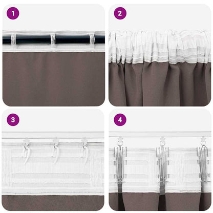 Cortinas opacas com cortinas Marrom Escuro Poliéster
