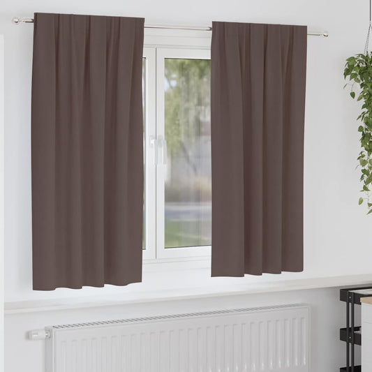 Cortinas opacas com cortinas Marrom Escuro Poliéster