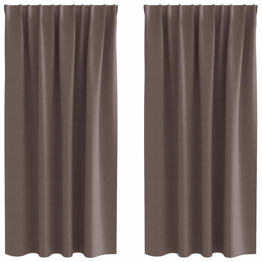 Cortinas opacas com cortinas Marrom Escuro Poliéster