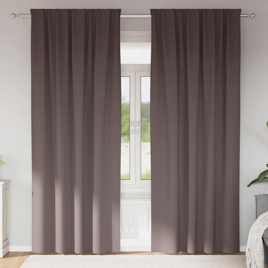 Cortinas opacas com cortinas Marrom Escuro Poliéster