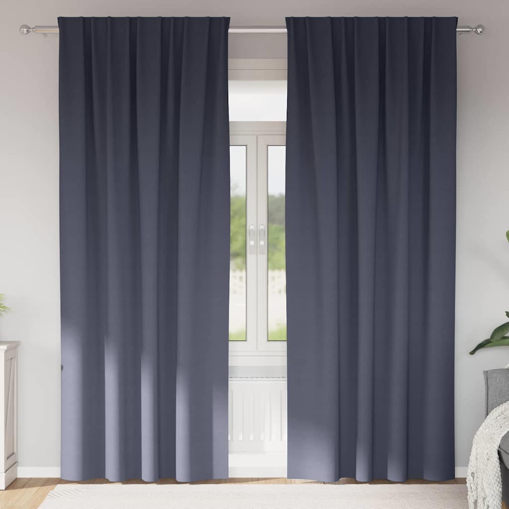 Cortinas opacas com cortinas Antracite Poliéster